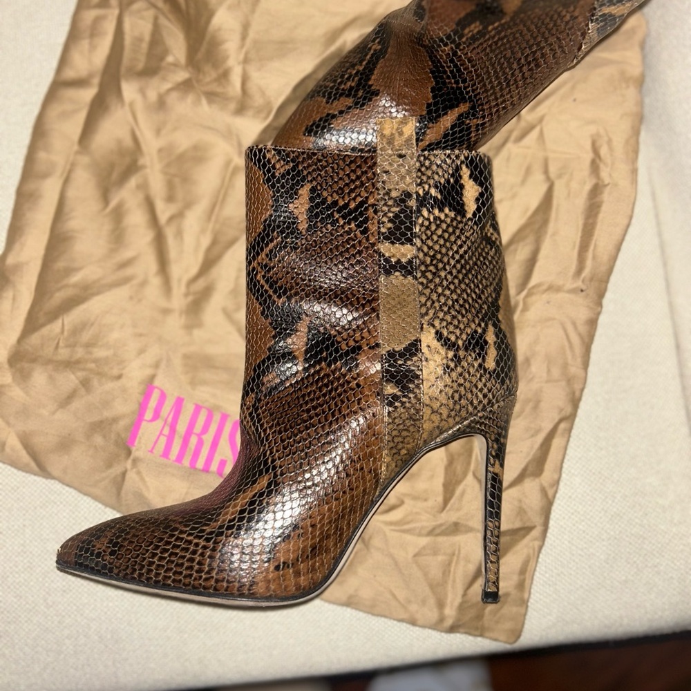 Paris Texas Python Pointed Toe Stiletto Ankle Boo… - image 3